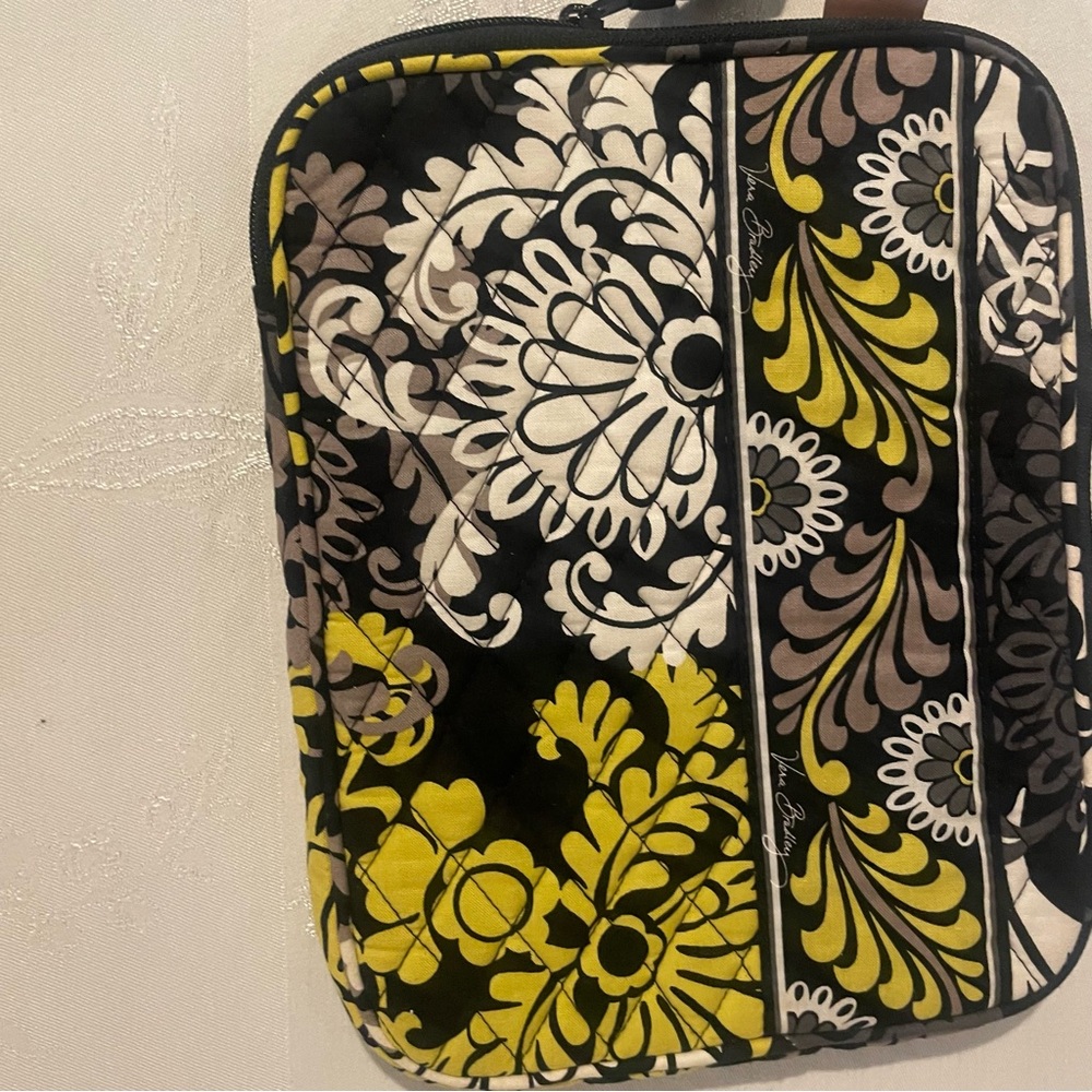 Vera Bradley Black, Yellow, White Floral Laptop Case